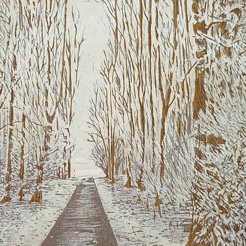 houtsnede winter