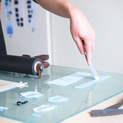 inkt op de glasplaat